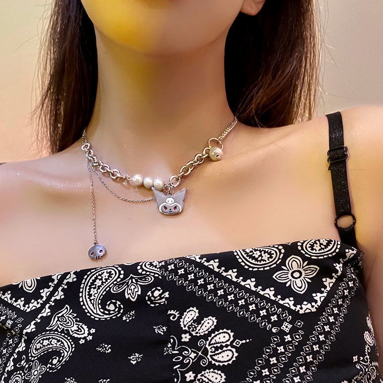 Vòng cổ Đính Ngọc Trai Phong Cách Hip Hop Thời Trang Cho Nữ