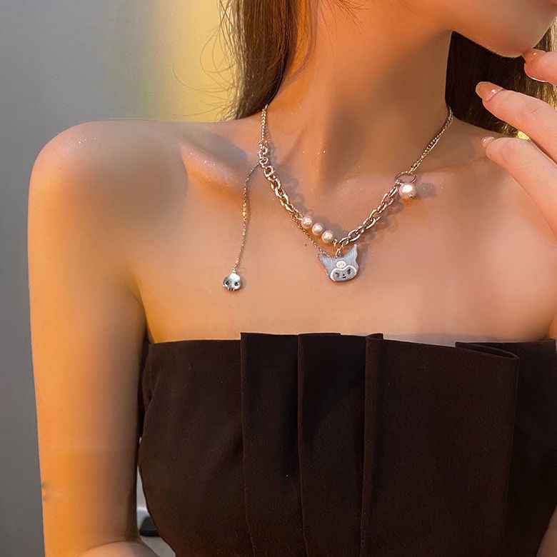 Vòng cổ Đính Ngọc Trai Phong Cách Hip Hop Thời Trang Cho Nữ