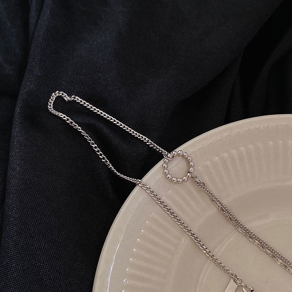 Vòng cổ Mạ Bạc 925 Dáng Ngắn Thời Trang Pháp 2022 Mới Cho Nữ