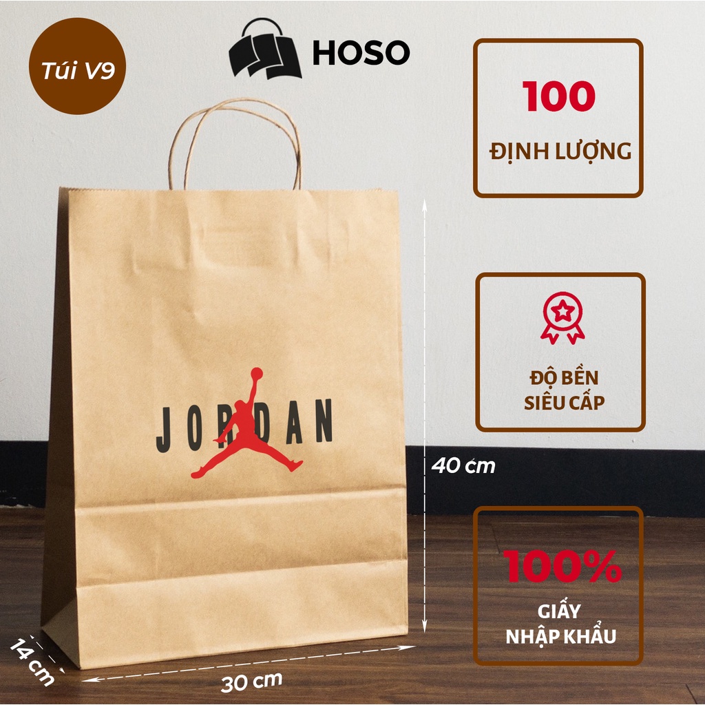 Túi giấy kraft đựng giày Nike, Adidas. Túi xi măng đựng hộp giày