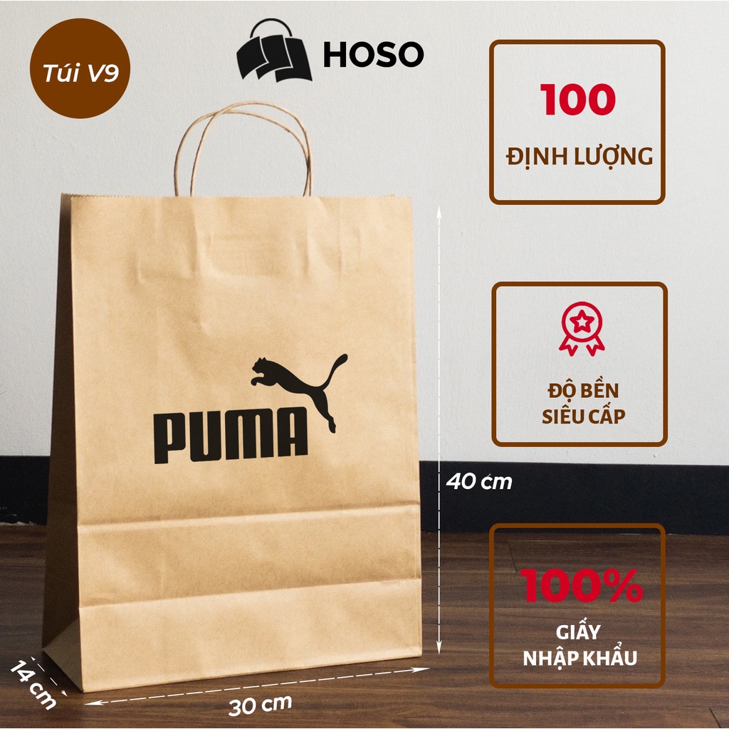 Túi giấy kraft đựng giày Nike, Adidas. Túi xi măng đựng hộp giày