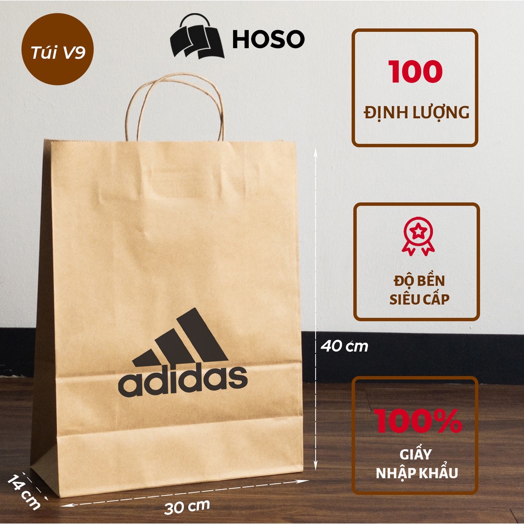 Túi giấy kraft đựng giày Nike, Adidas. Túi xi măng đựng hộp giày