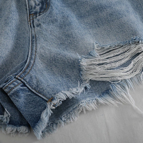 Jiashucheng Túi Đeo Chéo Thời Trang Cổ Điển Cho NữQuần Short Denim Lưng Cao Dáng Chữ a Phối Rách Thời Trang Mùa Hè Cho Nữ