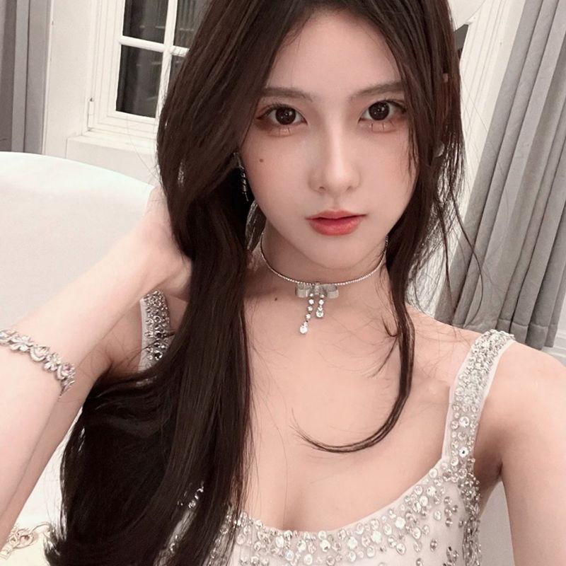 Dây Chuyền Mặt Hình Con Gái Giàu Có! Atmospheric Vòng Cổ choker Đính Đá Kiểu Dáng Tinh Tế Và Thời Trang