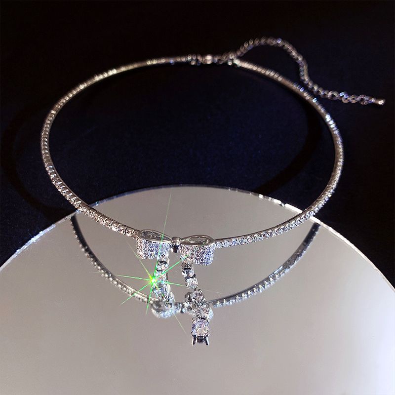 Dây Chuyền Mặt Hình Con Gái Giàu Có! Atmospheric Vòng Cổ choker Đính Đá Kiểu Dáng Tinh Tế Và Thời Trang