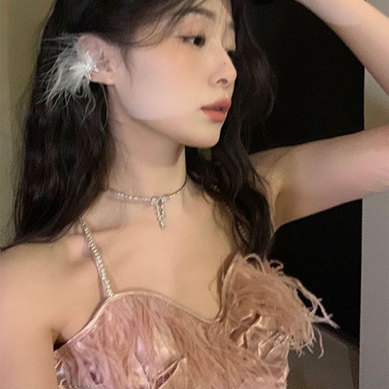 Dây Chuyền Mặt Hình Con Gái Giàu Có! Atmospheric Vòng Cổ choker Đính Đá Kiểu Dáng Tinh Tế Và Thời Trang