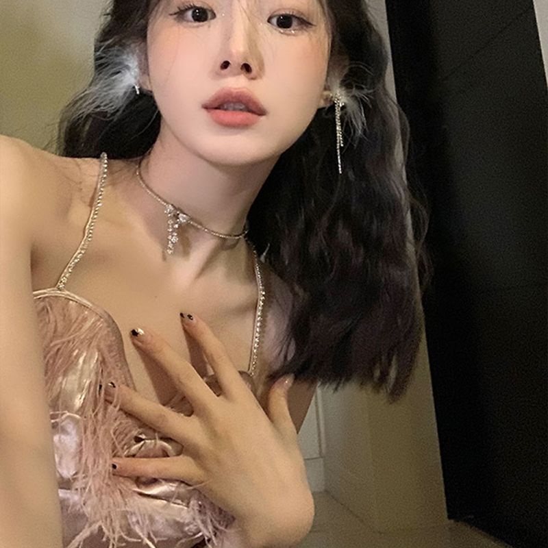 Dây Chuyền Mặt Hình Con Gái Giàu Có! Atmospheric Vòng Cổ choker Đính Đá Kiểu Dáng Tinh Tế Và Thời Trang