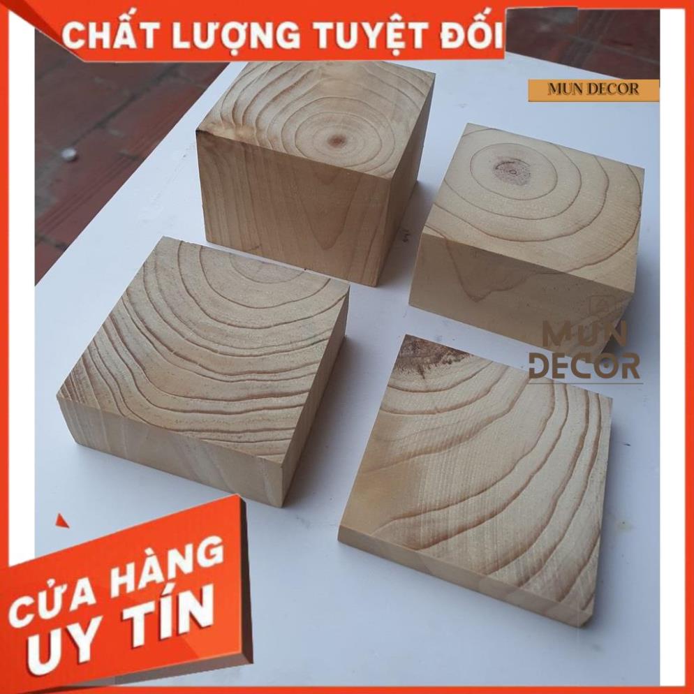 Miếng Gỗ Vuông Trang Trí Ốp Tường, Kê Chân Tủ Kệ Giường. Gỗ Thông, Gỗ Sồi Nga