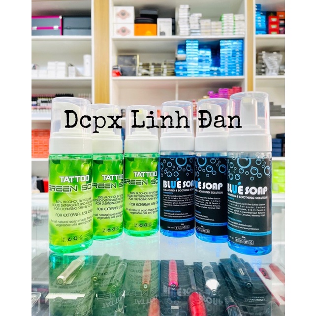 GREEN, BLUE SOAP + bình tạo bọt