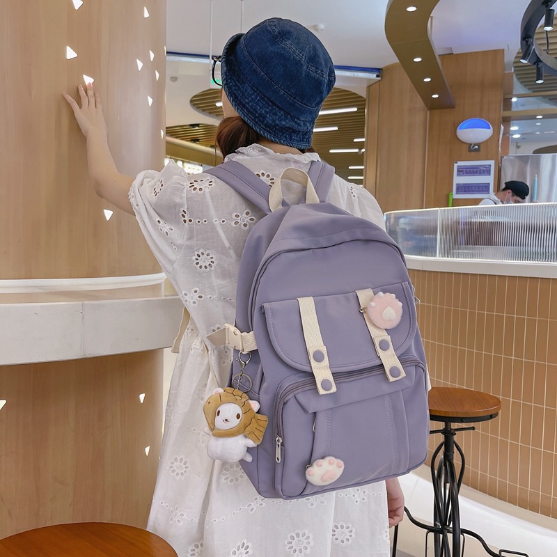 Balo ulzzang đi học chống thấm phối lưới hai đai khóa bấm giá rẻ BAG U LUD22