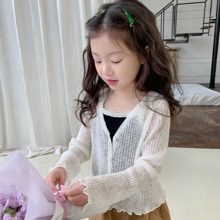 ❧Áo Khoác Cardigan Dệt Kim Mỏng Chống Nắng Thời Trang 2023 Cho Bé Gái❧7.4