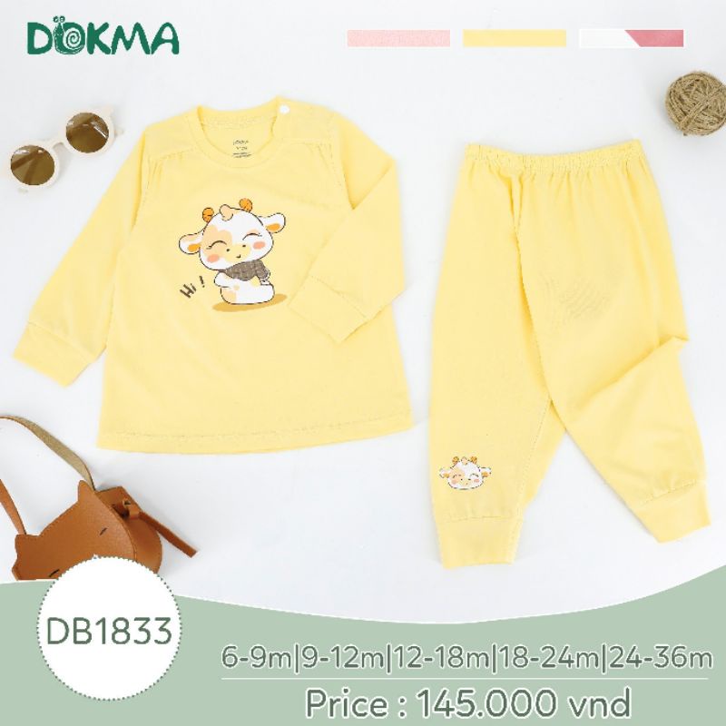 Bộ Dokma dài tay cài vai cho bé gái 9-36M mẫu 2023 DB1833, DB1722