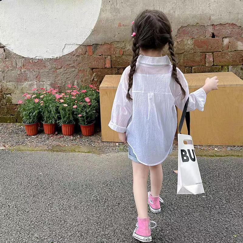 Xinxin ~ Áo Khoác Chống Nắng Bằng Lụa Lạnh Mỏng Thoáng Khí Phong Cách Phương Tây Thời Trang Mùa Hè 2023 Dành Cho Bé Gái