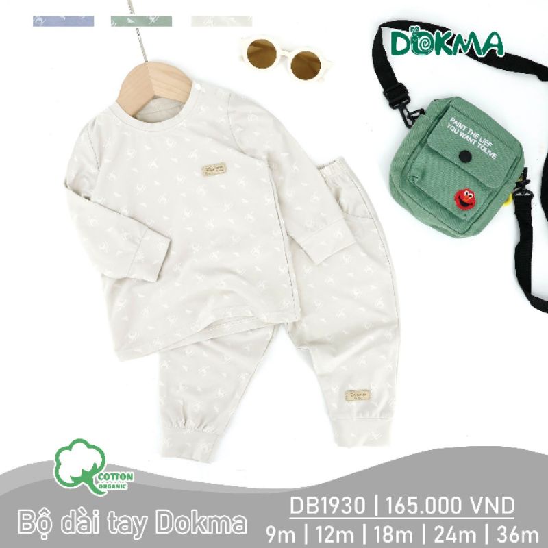 Bộ cài vai dài tay thu đông Dokma cho bé DB1930, DB1874