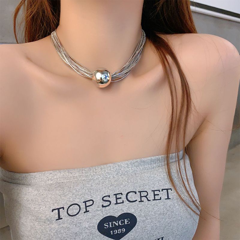 Vòng Cổ Nhiều Lớp Mặt Hình Xương Rắn Phong Cách Mỹ Thời Trang