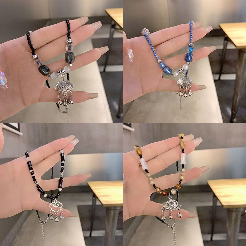 Vòng cổ Chuỗi Hạt Phong Cách Dân Tộc Trung Hoa Cổ Điển Mới Cho Nữ Lig