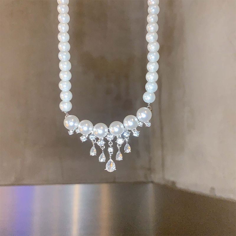 Vòng cổ Ngọc Trai Sang Trọng Phong Cách Pháp Cổ Điển Dành Cho Nữ