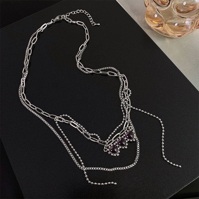 Vòng cổ Mặt Trái Tim Đính Đá Sang Trọng Cho Nữ