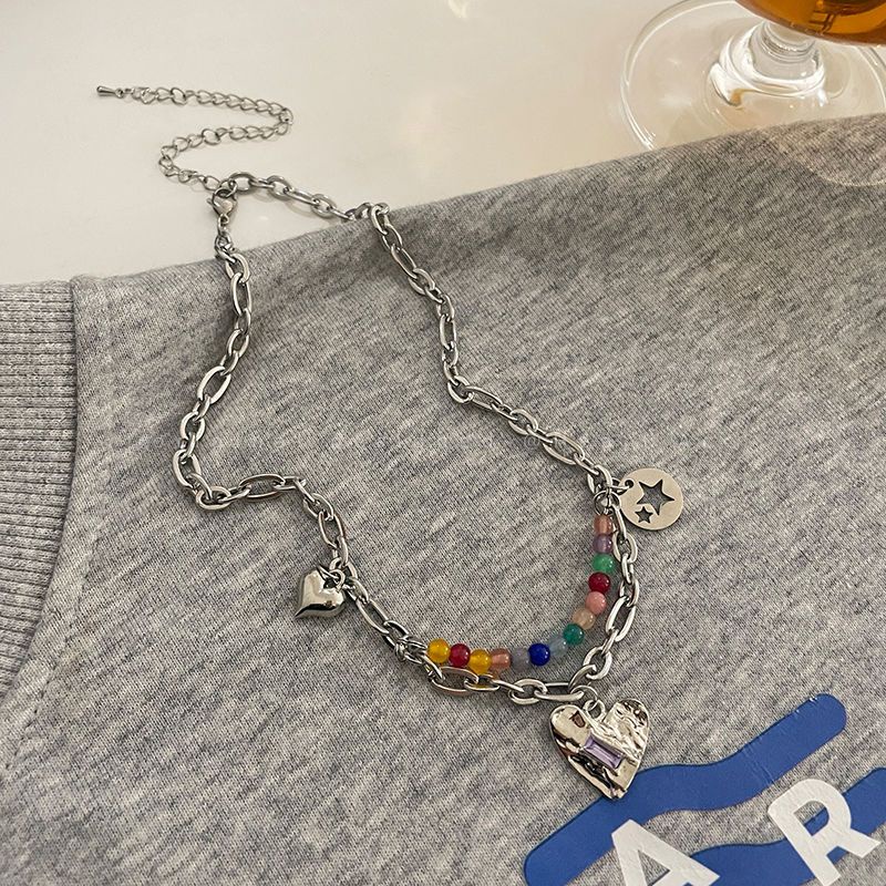 Vòng cổ Thép Titan Phong Cách Ngọt Ngào Và Cá Tính Hợp Thời Trang Mùa Hè ins hip hop girl sense niche