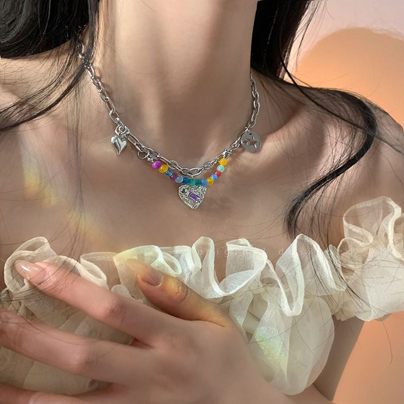 Vòng cổ Thép Titan Phong Cách Ngọt Ngào Và Cá Tính Hợp Thời Trang Mùa Hè ins hip hop girl sense niche