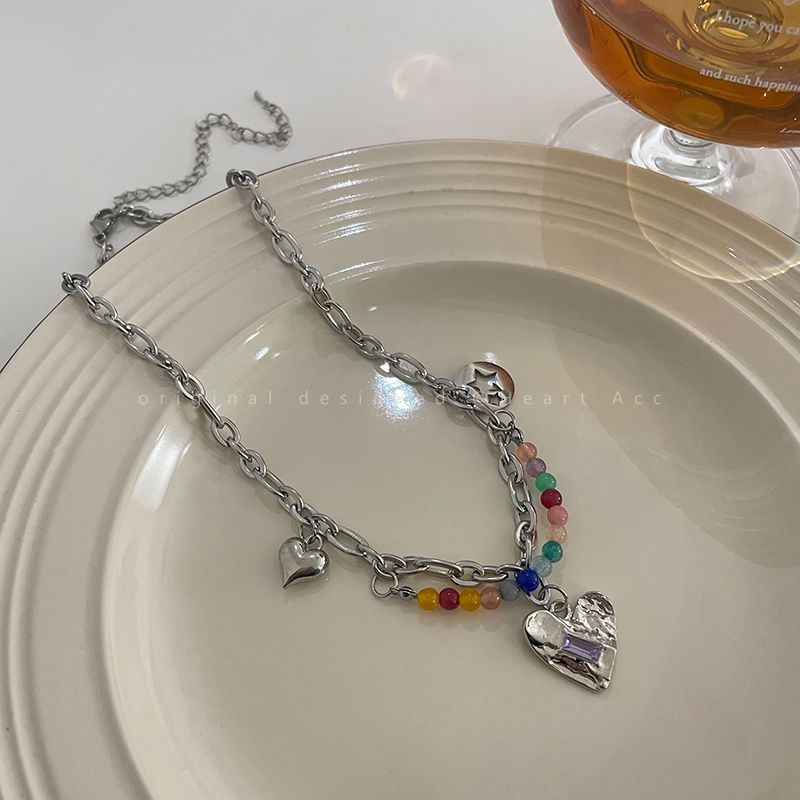 Vòng cổ Thép Titan Phong Cách Ngọt Ngào Và Cá Tính Hợp Thời Trang Mùa Hè ins hip hop girl sense niche