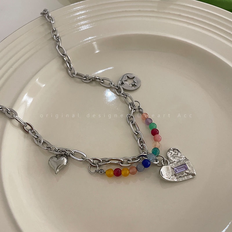 Vòng cổ Thép Titan Phong Cách Ngọt Ngào Và Cá Tính Hợp Thời Trang Mùa Hè ins hip hop girl sense niche