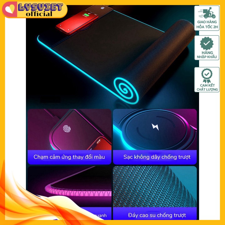 Tấm Lót Bàn Làm Việc Kiêm Sạc Không Dây Đa Năng Corfu