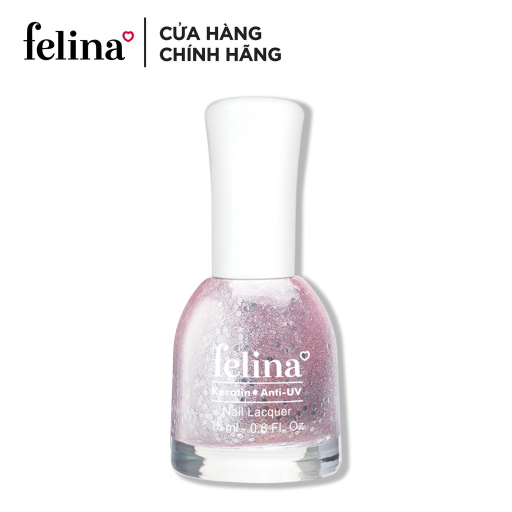 Sơn Móng Tay Felina Nail 18ml, Màu Kim Tuyến Hồng CK108, Lên Màu Đẹp, Thời Trang