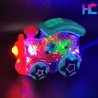Đồ chơi xe lửa trong suốt - có đèn có nhạc cho bé - tặng kèm pin