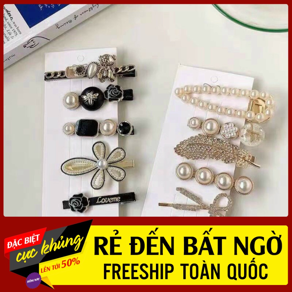 set 6 kẹp tóc tiểu thư sang chảnh