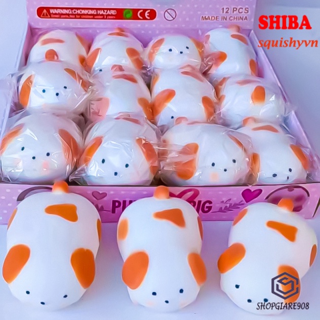 Shiba đốm mềm dẻo⚡ HOT TREND ⚡ Squishy Mochi Cute, đồ giải trí thư giãn cute đánh tan stress slam slime