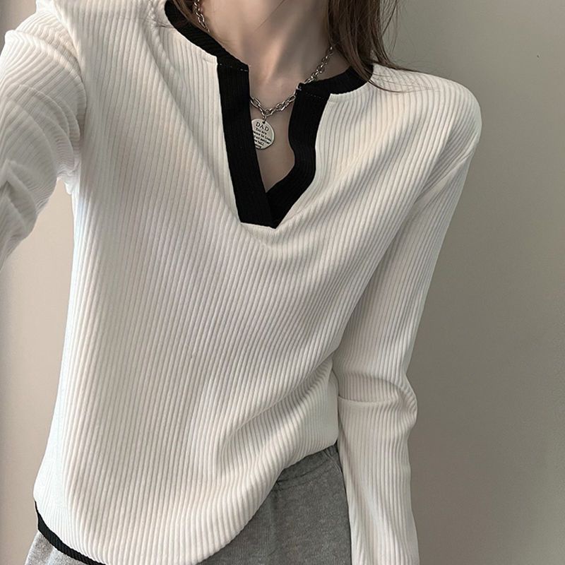 Jiashucheng Áo Thun Dài Tay Dáng Rộng Phong Cách Mới Mùa Xuân Thu Kích Thước Lớn Cho Nữ