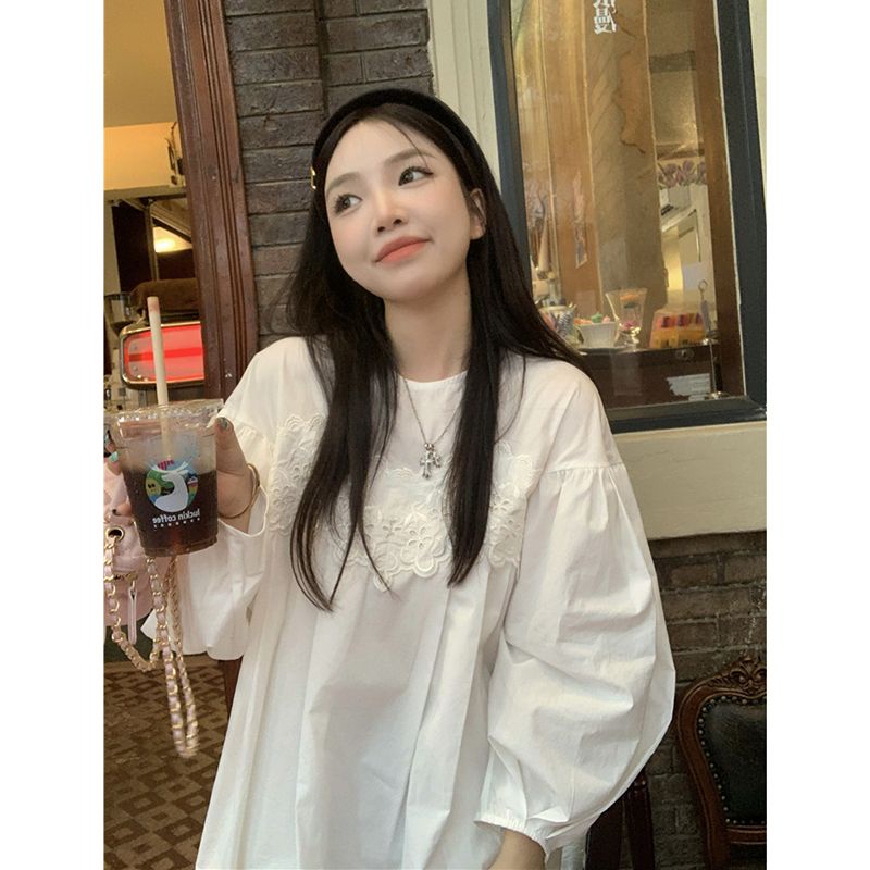 Jiashucheng Áo Sơ Mi Trắng Dài Tay Dáng Rộng Phong Cách Pháp Thanh Lịch Thời Trang Mùa Thu Cho Nữ