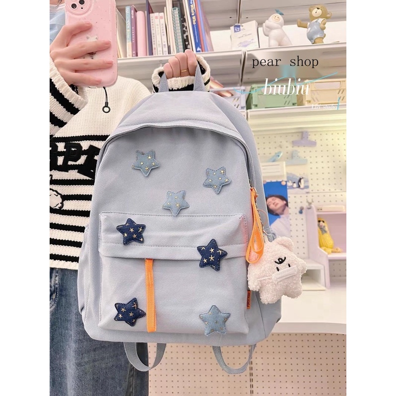 Ba Lô Đi Học Họa Tiết Ngôi Sao Năm Cánh Dễ Thương Phong Cách Nhật Bản