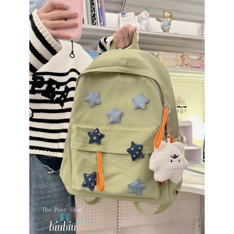 Ba Lô Đi Học Họa Tiết Ngôi Sao Năm Cánh Dễ Thương Phong Cách Nhật Bản