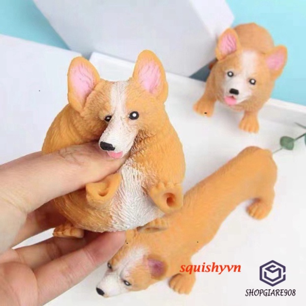 Đồ chơi squishy Giảm Stress Hình Chó Corgi đẹp tươi Cho Bé