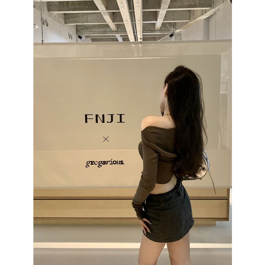 Jiashucheng Váy Ngắn Lưng Thấp Màu Xám Phong Cách Retro Mỹ Mùa Hè Mới Cho Nữ