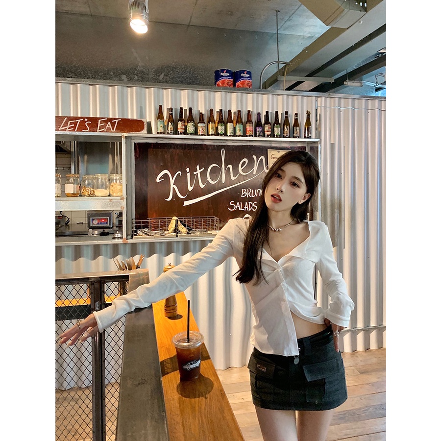 Jiashucheng Váy Ngắn Lưng Thấp Màu Xám Phong Cách Retro Mỹ Mùa Hè Mới Cho Nữ