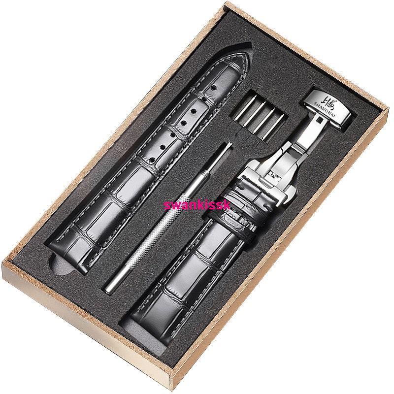 Dây Đồng Hồ Bằng Da Bò Thật Có Khóa Cài Thép 20 21mm 0704