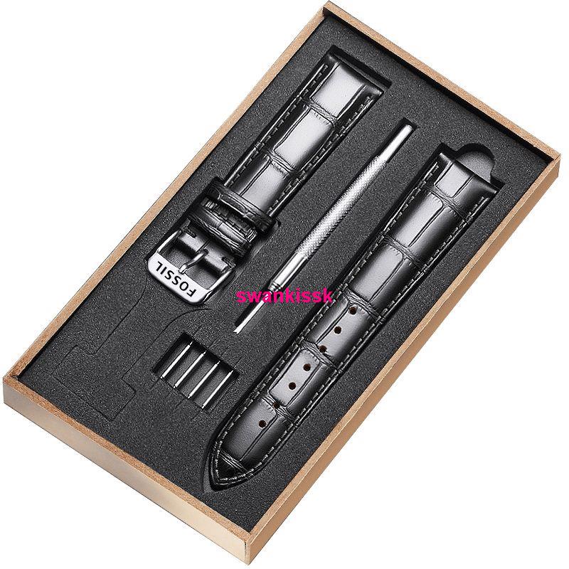 Dây Đeo Đồng Hồ FOSSIL 20 22mm 0704 Bằng Da Bò Thật Khóa Inox Thời Trang Cho Nam Và Nữ