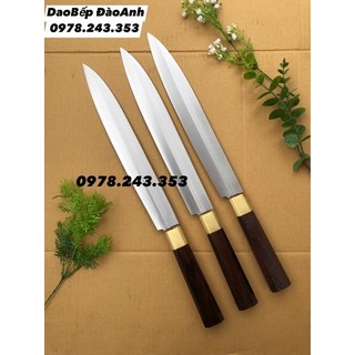 Dao chuyên dụng sashimi thái lát cá hồi - thép trắng trống gỉ sạch sẽ sắc bén