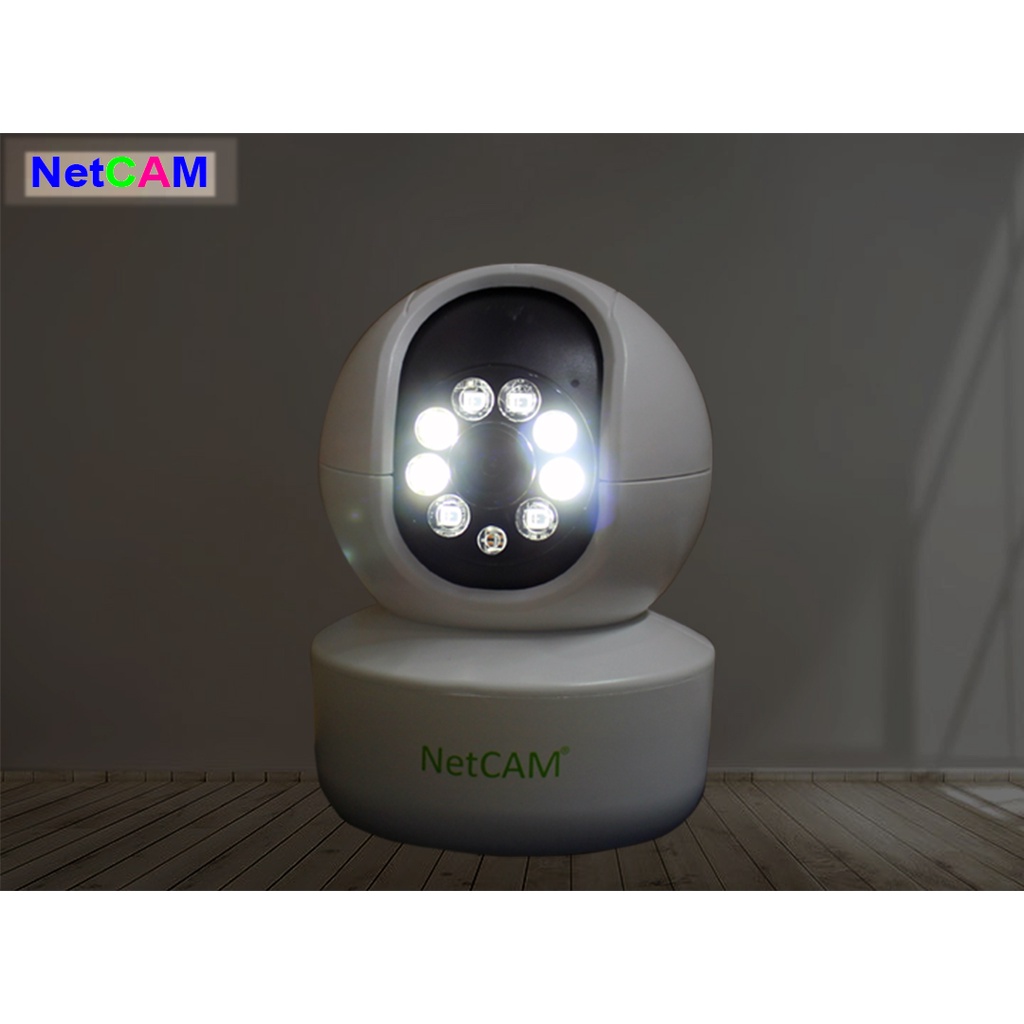 Camera WiFi Trong Nhà NetCAM NVB3.0 (3MP) Có Đèn Led, Đàm thoại 2 chiều, Xoay toàn cảnh 360 độ