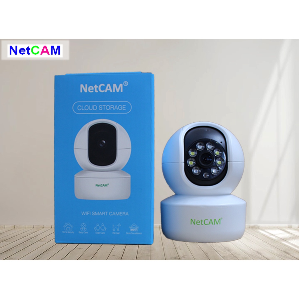 Camera WiFi Trong Nhà NetCAM NVB3.0 (3MP) Có Đèn Led, Đàm thoại 2 chiều, Xoay toàn cảnh 360 độ