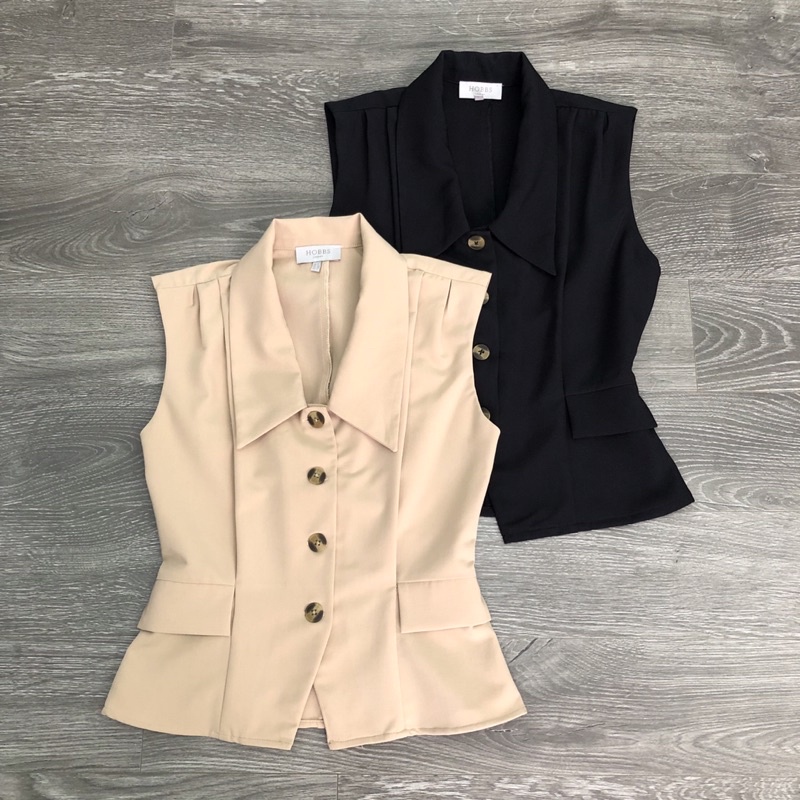BEUCLOSET - Áo sát nách cổ sơ mi vạt nhọn Hobbs