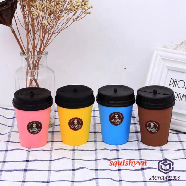 Squishy cốc COFFE cafe mềm dẻo⚡ HOT TREND ⚡ Squishy Mochi Cute, công cụ giải trí nghỉ ngơi đẹp tươi 