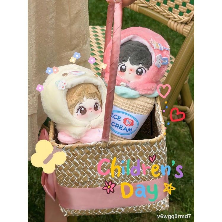 Yuanqi Mengxiang Hình Nón Kem Ban Đầu Búp Bê Bông Không Thuộc Tính Quần Áo Dễ Thương Và Dễ Thương Quần Áo Cho Bé 10Cm Độ