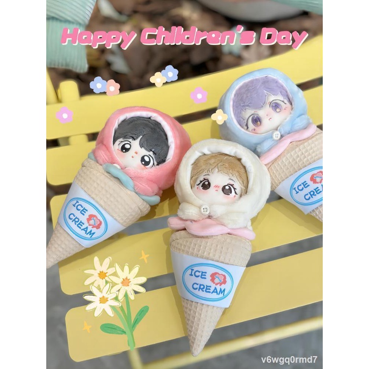 Yuanqi Mengxiang Hình Nón Kem Ban Đầu Búp Bê Bông Không Thuộc Tính Quần Áo Dễ Thương Và Dễ Thương Quần Áo Cho Bé 10Cm Độ