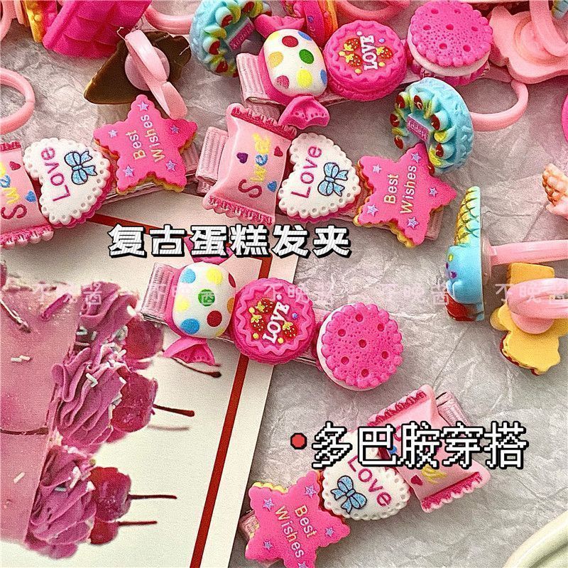 Kẹp Tóc Đính Ngôi Sao / Hình Bánh Kẹo Dễ Thương Cho Bé Gái