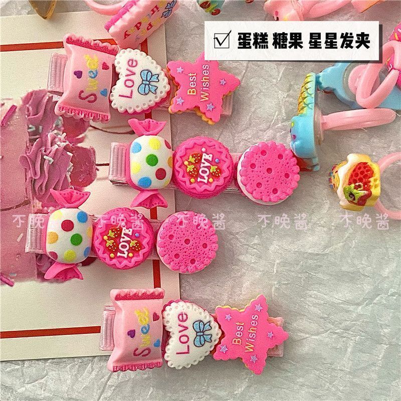 Kẹp Tóc Đính Ngôi Sao / Hình Bánh Kẹo Dễ Thương Cho Bé Gái