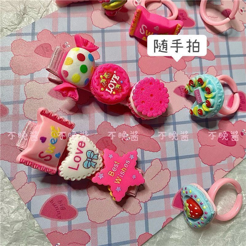 Kẹp Tóc Đính Ngôi Sao / Hình Bánh Kẹo Dễ Thương Cho Bé Gái